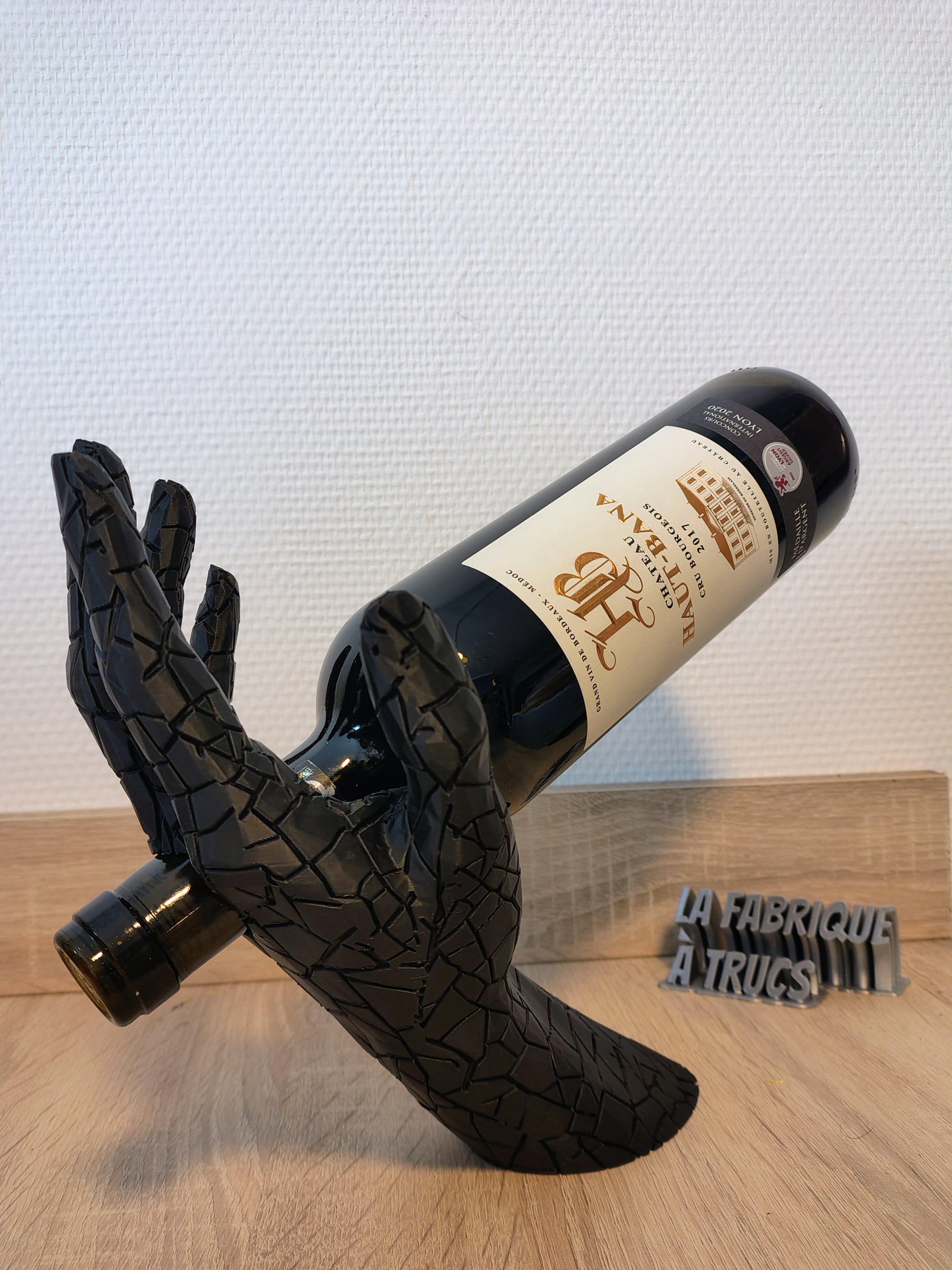 La Main de Dionysos - Porte-Bouteille de Vin Original "main" - Support & Décoration de Table 3D