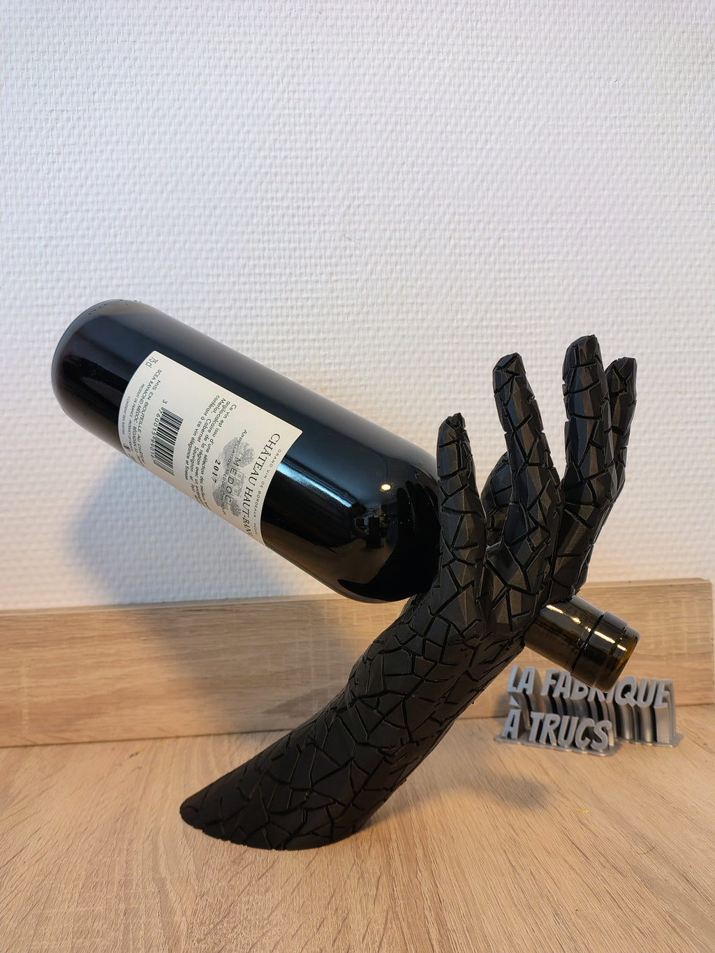 La Main de Dionysos - Porte-Bouteille de Vin Original "main" - Support & Décoration de Table 3D