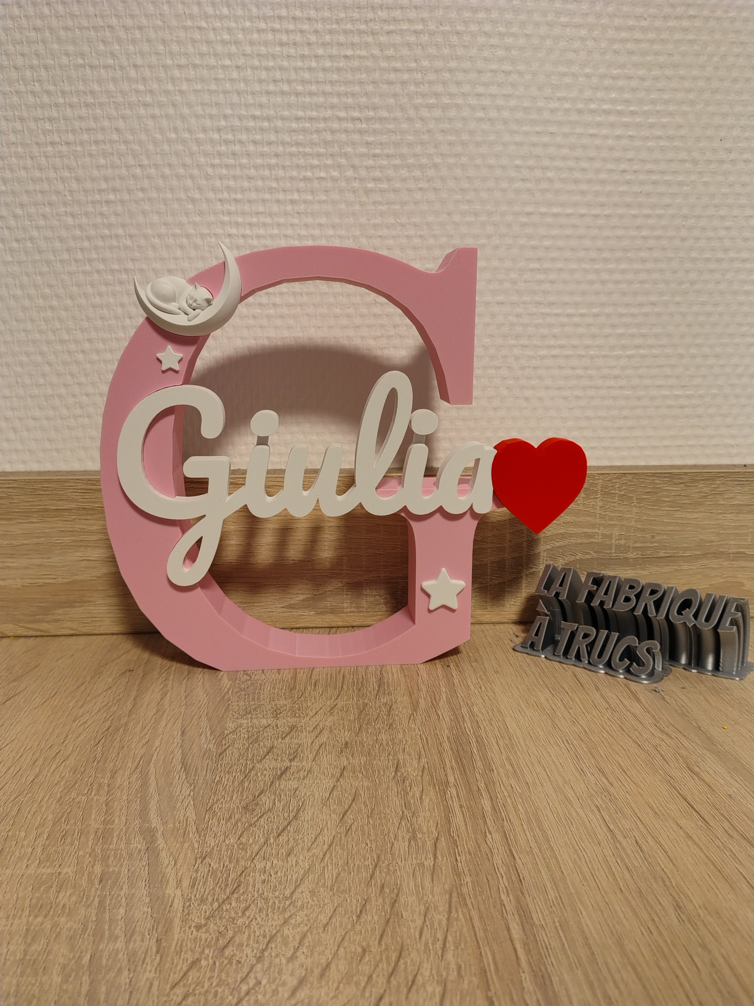 Prénom 3D Personnalisé sur Initiale - Décoration Chambre & Cadeau Naissance