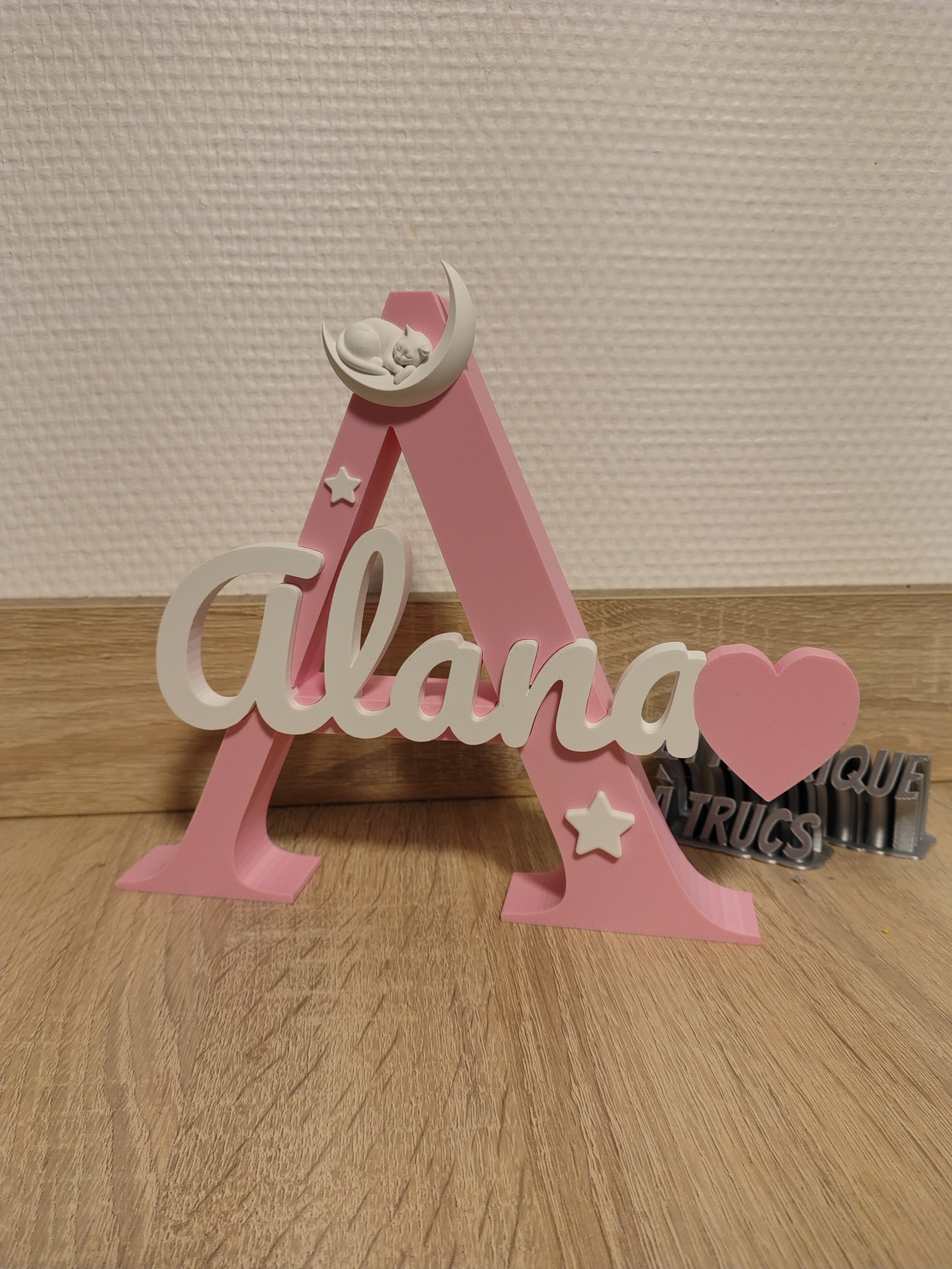 Prénom 3D Personnalisé sur Initiale - Décoration Chambre & Cadeau Naissance