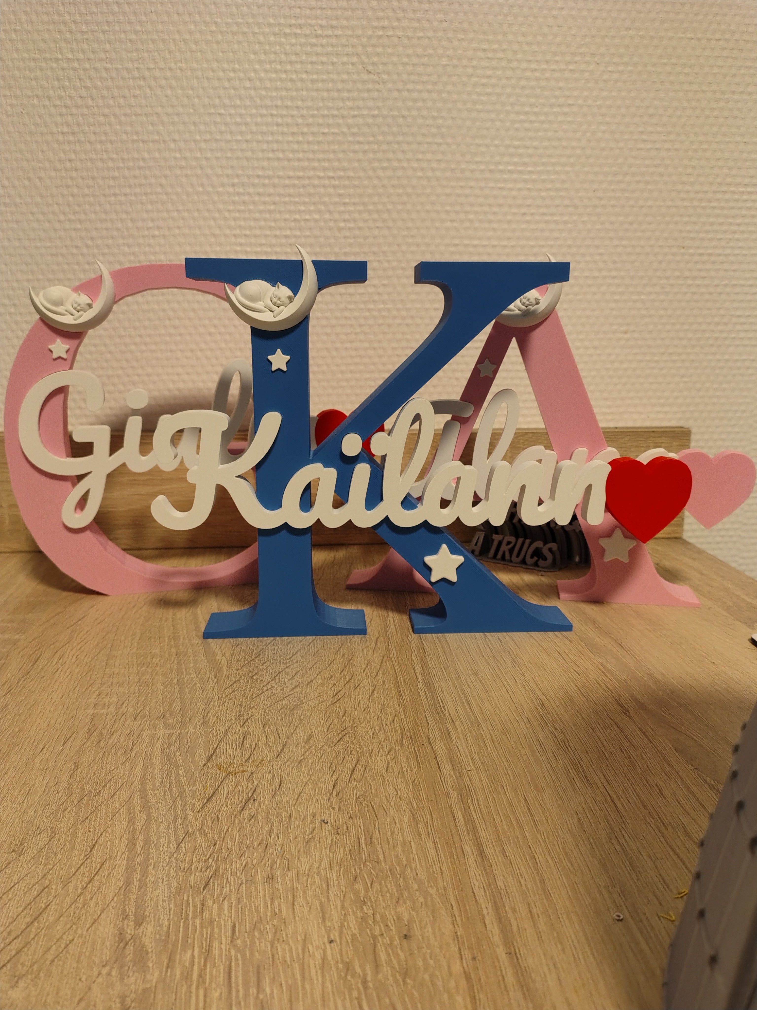 Prénom 3D Personnalisé sur Initiale - Décoration Chambre & Cadeau Naissance